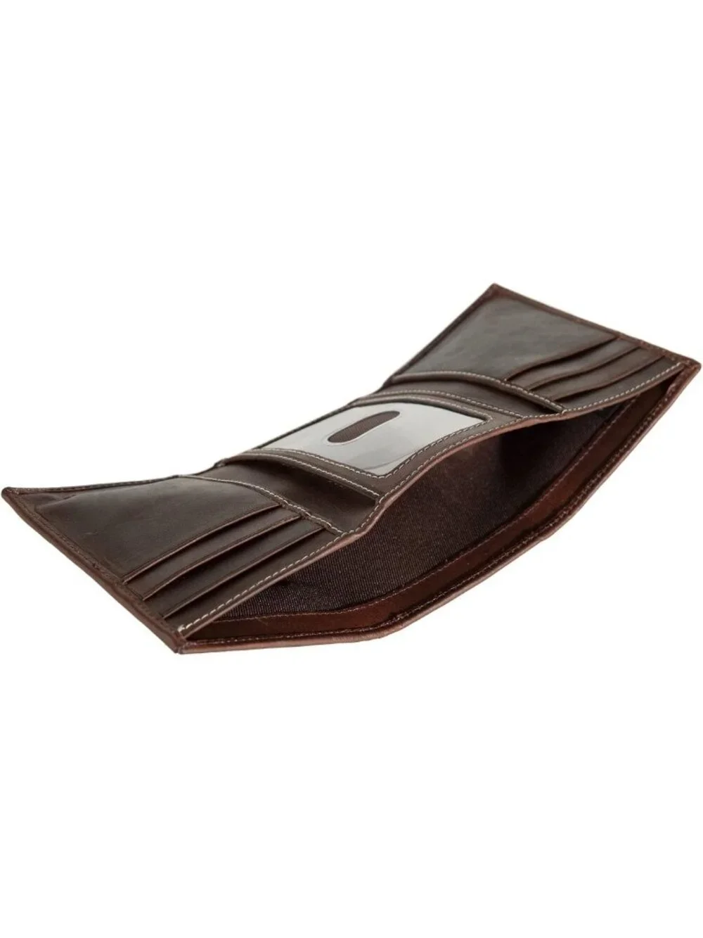 Floral Embossed Leather Trifold Wallet for Men, RFID Blocking, Brown Design